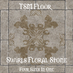 TSM Floor - Swirls Floral Stone