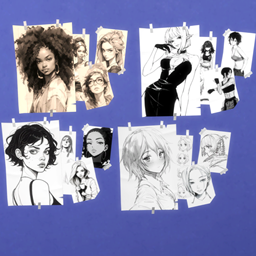 Poster -A set of sketches 02 - Anime style - Inspiring aura decor