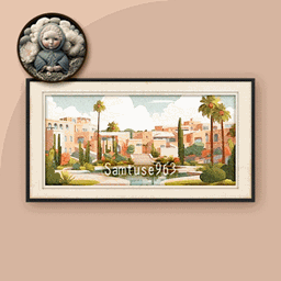 HQ Minimalist City Horizontal Painting #1 Samtuse963