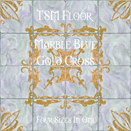 TSM Floor Marble Blue Gold Cross logo