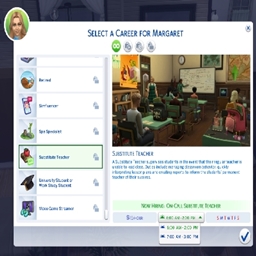 Substitute Teacher Career By KiaraSims4Mods Spanish Translation