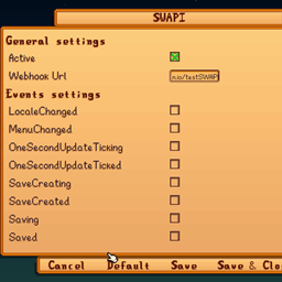 SWAPI - Stardew Web API - let your game send events to a custom webhook