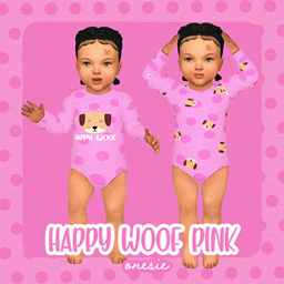 Happy Woof Pink Onesie 2 Infant