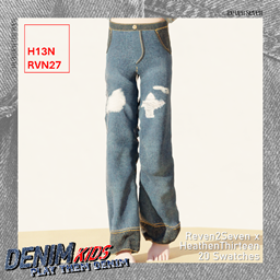 Child's Classic Baggy Fit Ripped Denim Jeans logo
