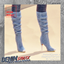 Metal Tip Denim Knee High Stiletto Boots logo