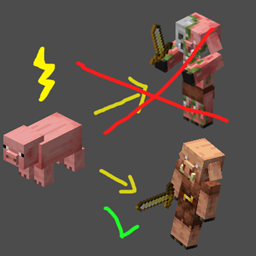 Pig in Piglin not Zombified Piglin logo