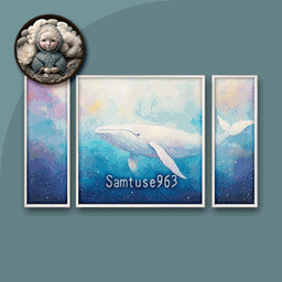 HQ Roaming Whale Triptych #1 Sellable Extra E Samtuse963 logo