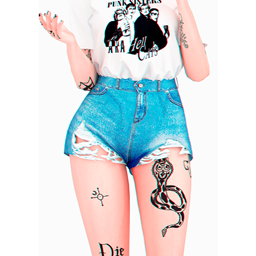 Spot Denim Shorts