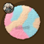 Pastel Fluffy Round Dance Rug #23 Samtuse963