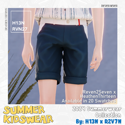 Boy's Mid Waist Folded Hem Pocket Shorts