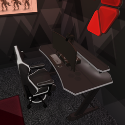 (NEW BLACK SWATCH) High School Years PC +Chair + Desk Recolor
