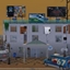 Destroyed hospital with basement logo