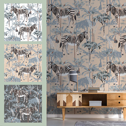 Safari Zebra Pattern Wallpaper | Flora and Fauna 75 logo