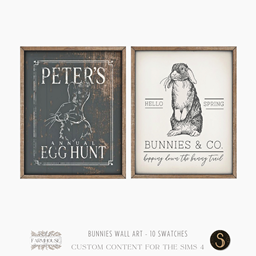Sims4Luxury - Farmhouse 2024 - Bunnies - Wall & Standing arts