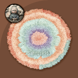 Pastel Fluffy Round Dance Rug #24 Samtuse963 logo