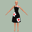 Denim Dress with Flowers logo