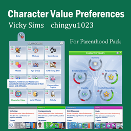 Character Value Custom Preferences | Chinese Translation