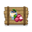 Kawaii World fruit logo