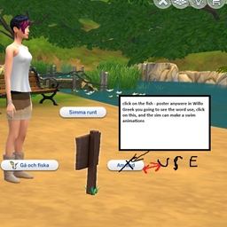 swim everwere in the sim  word - Willo GREEK