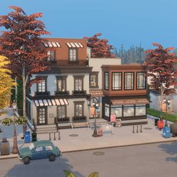 Apartment building + The Book Store