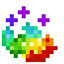 Kawaii World rainbow items logo