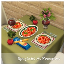 Spaghetti With Tomato customized food by Oni Spanish translation