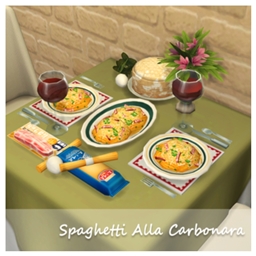 Spaghetti carbonara spaghetti personalized food by Oni Spanish Translation