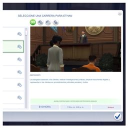 Active Lawyer Career by kiarasims4mods Spanish Translation
