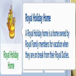 Royal Holiday Home Lot Trait By KiaraSims4Mods Spanish Translation