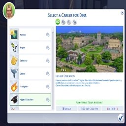 Higher Educations (Active) Career By KiaraSims4Mods Spanish Translation logo