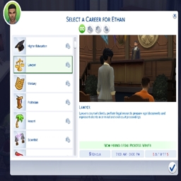 Lawyer (Active) Careers By KiaraSims4Mods Spanish Translation logo