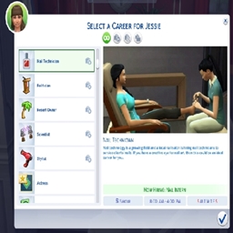Nail Technician (Active) Careers By KiaraSims4Mods Spanish Translation