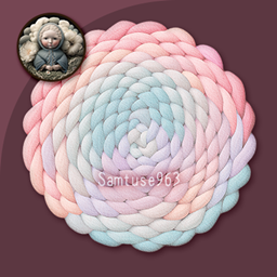Rustic Pastel Woven Round Dance Rug #21 Samtuse963 logo