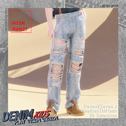 Boy's High Street Retro Ripped Jeans logo