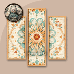 HQ Abstract Mandala Triptych #1 Sellable Extra B Samtuse963 logo