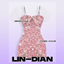 LIN-DIAN Light luxury pearl gemstone short dress logo