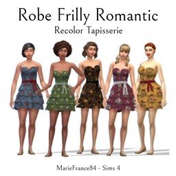 Robe Frilly Romantic//Recolor motifs Tapisserie - The Sims 4 Create a ...