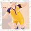 Infant's Striped Short Sleeve Rompers Jumpsuit logo