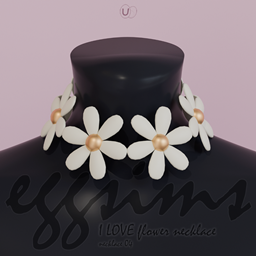 I LOVE flower necklace