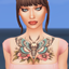 PrettyMoth chest tat logo