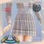 High Waist Contrast Stitch  Plaid Printed Winter School Uniform logo
