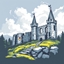 castle ruins + logo