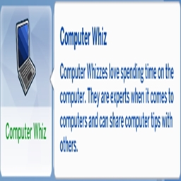 Computer Whiz Trait By KiaraSims4Mods Spanish Translation