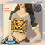 Women's Cropped Top Raglan Graphic University Tee Shirt logo