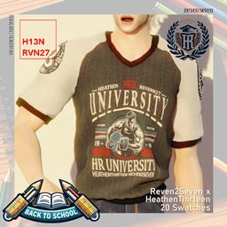 Men's Classic Fit Raglan Graphic University Tee Shirt