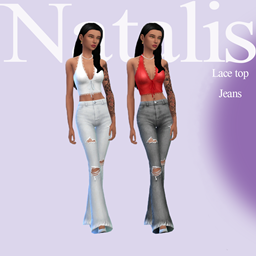 Lace top&jeans setⁿᵃᵗᵃˡⁱˢ