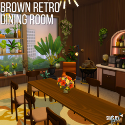 Brown Retro Dining Room
