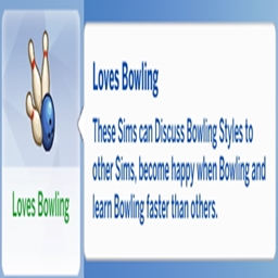 Loves Bowling Trait By KiaraSims4Mods Spanish Translation