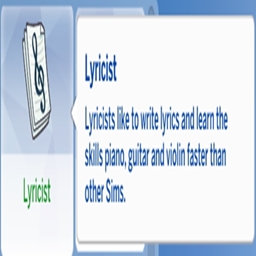 Lyricist Trait By KiaraSims4Mods Spanish Translation