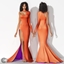 One Sleeve High Slit Dress logo